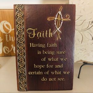 Ceramic “Faith” Decor  7” tall